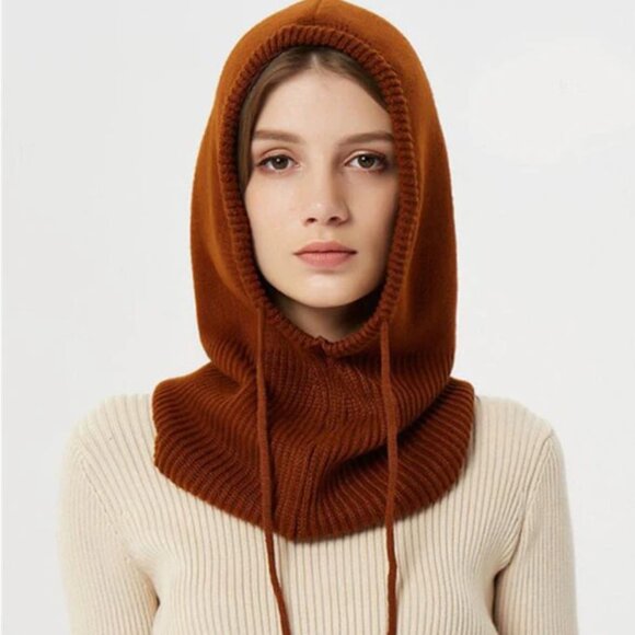 Winter Knitted Hoodie Hat - Picture 2 of 4